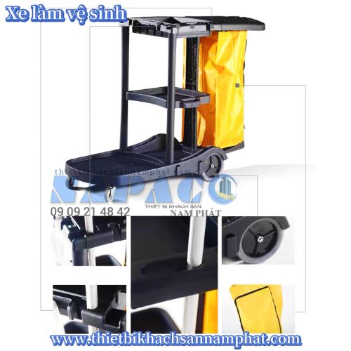 Xe dọn vệ sinh phòng HC 170A 4 Xe dọn vệ sinh phòng HC 170A