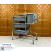 Xe đẩy thu dọn thức ăn inox chân cong