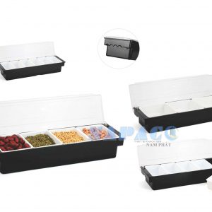 Hộp nhựa đựng topping 5 ngăn FJ15285