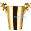Xô ướp rượu inox 304 hình đầu hươu mạ vàng 123316