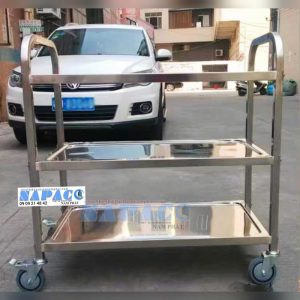 hình ảnh thực tế xe đẩy inox 3 tầng X1003
