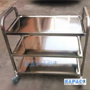 xe đẩy inox 3 tầng X1003 cao cấp chính hãng