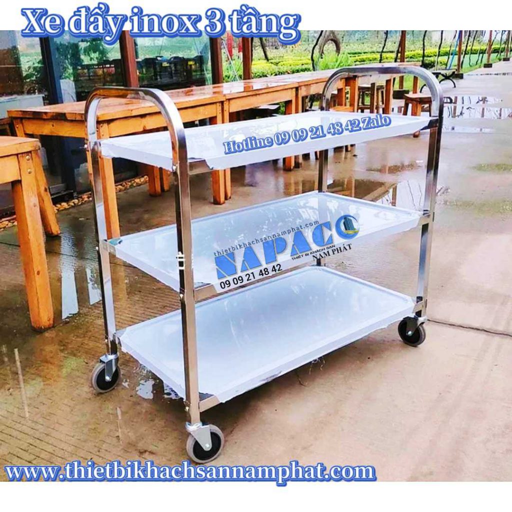 Xe đẩy inox 3 tầng - xe đẩy thức ăn 3 z2445026434516 5d9ea48760ab71455945bd26bfce9e0anapaco