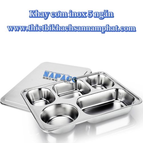 Khay cơm inox inox 5 ngăn nhỏ FP5201