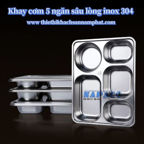 Khay cơm inox inox 5 ngăn nhỏ FP5304 1