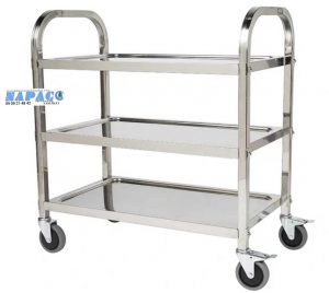 Giá xe đẩy inox 3 tầng