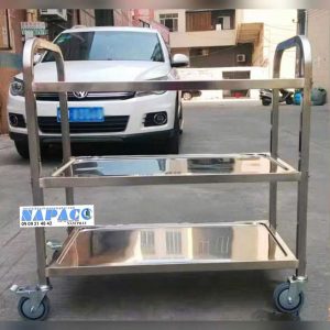 Xe đẩy inox 3 tầng