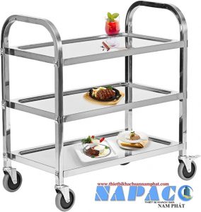Giá xe đẩy thức ăn 3 tầng.