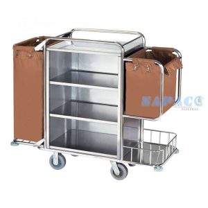 Xe dọn phòng khách sạn inox