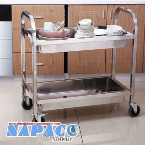 Xe đẩy thức ăn inox 2 tầng là gì?
