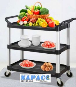 Xe đẩy thức ăn 3 tầng bằng nhựa