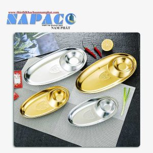 Dĩa Oval inox vàng nhỏ DXCD30401G