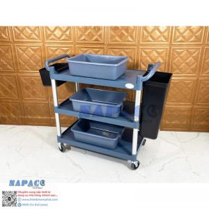 Xe đẩy thức ăn 3 tầng nhựa