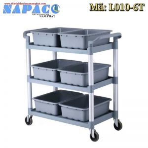 Xe đẩy thức ăn 3 tầng nhựa L010-6T