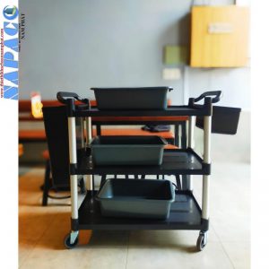 Xe đẩy phục vụ 3 tầng nhựa L010B-2T3T màu đen