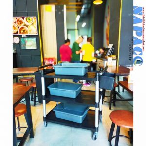 Xe đẩy phục vụ 3 tầng nhựa L010B-2T3T màu đen
