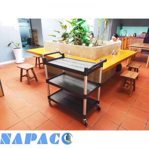 Xe đẩy phục vụ 3 tầng nhựa