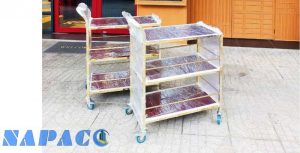 xe đẩy thức ăn inox 304