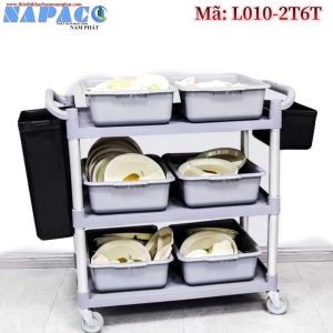 Xe thu dọn thức ăn cao cấp 3 tầng