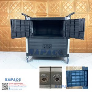 Xe đẩy thức ăn nhựa có cửa GX-032JB