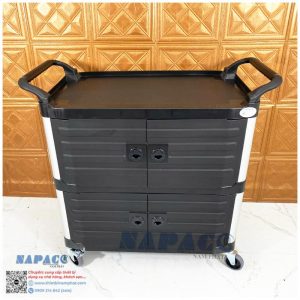 Xe đẩy thức ăn nhựa có cửa GX-032JB
