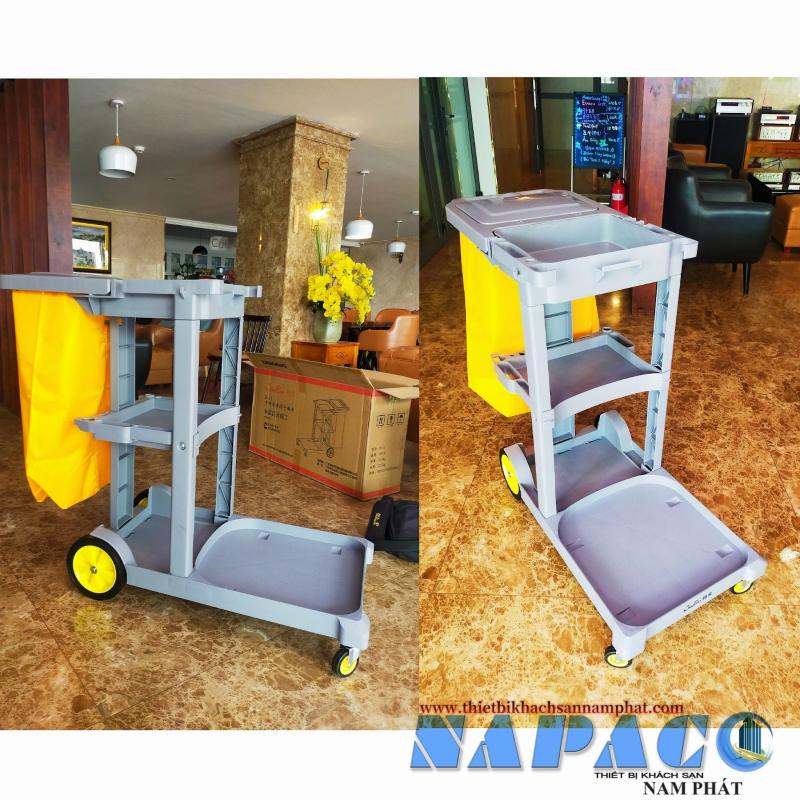 Xe đẩy dọn vệ sinh nhà hàng khách sạn