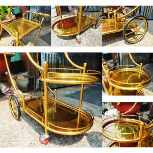 xe đẩy phục vụ rượu 4 bánh