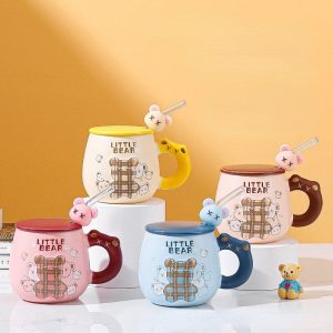 Ly sứ hình gấu có nắp 2170