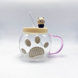 Ly thủy tinh có nắp hình gấu 5040