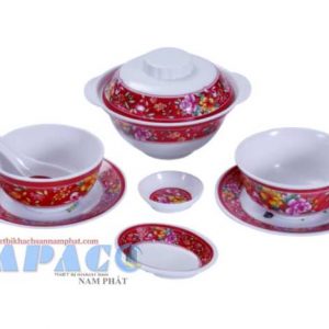 BỘ CHÉN CB 04, CO 02, CC 32, DĨA TIÊU T 27 VIỀN 82