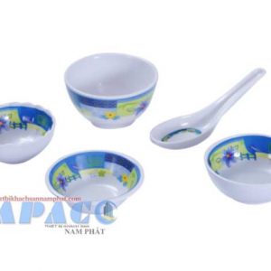 BỘ CHÉN CB 04, CO 02, MUỖNG CƠM No 14, DĨA DC 66 VIỀN 163