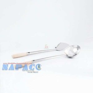 VÁ THỢ INOX CÁN GỖ CHERRY (VÁ ĐẦU BẾP)