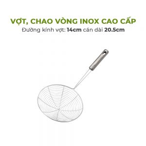 Chao vòng, vợt vòng inox, vợt vớt thức ăn nhiều kích cỡ
