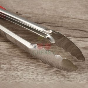 Kẹp gắp thức ăn, gắp đá, gắp đồ nướng inox 304 cán nhựa đỏ