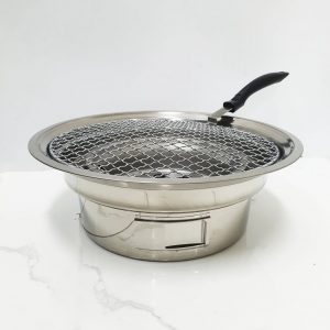 Lò nướng than cao cấp chắn gió 2 vỉ trắng