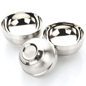 Tô inox 2 lớp cách nhiệt kiểu dáng Hàn Quốc, đựng cơm, thức ăn, canh soup