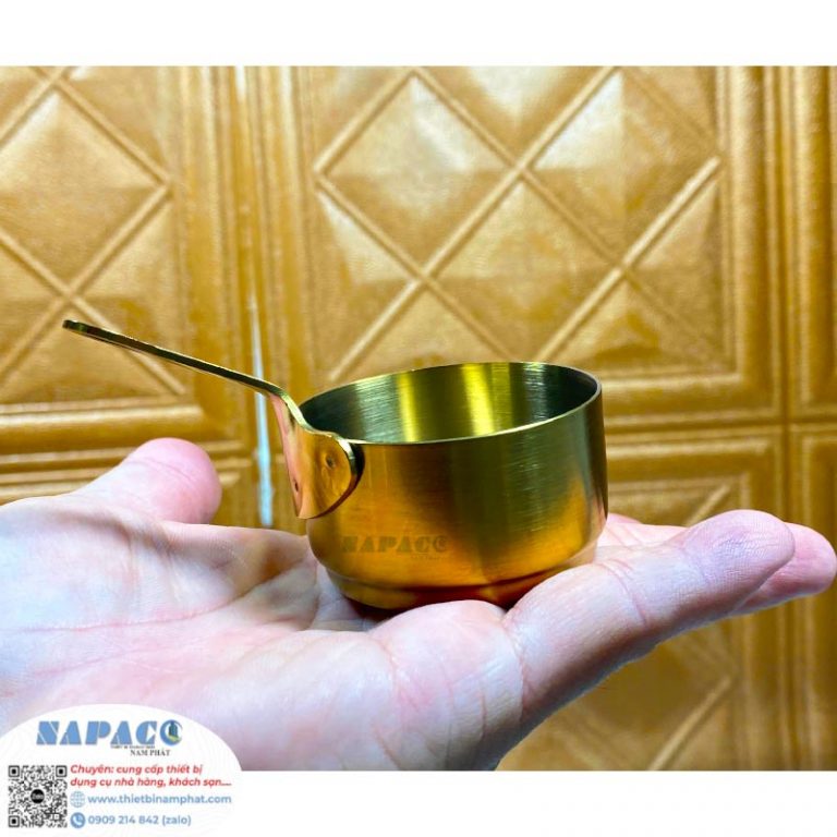 Chén Rót Sốt Inox Mạ Vàng Có Tay Cầm 3 size - NAPACO
