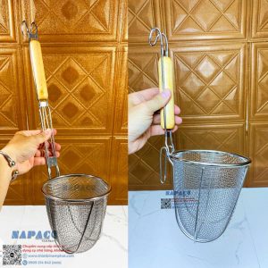 Vợt Trụng Mì Inox Cán Gỗ