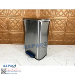 Thùng Rác Inox Đạp Chân Vuông Phủ Nano Cao Cấp