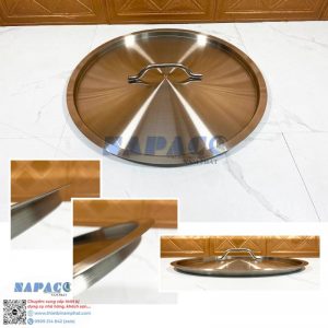 Nắp Nồi 2 Quai Inox 2 Đáy Lùn