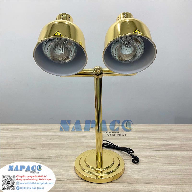 Đèn Hâm Nóng Thức Ăn 2 Bóng Inox Vàng 121170