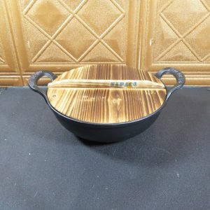 Nồi Gang 2 Quai Nắp Gỗ 27YBG