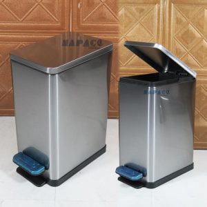 Thùng Rác Inox Đạp Chân Chữ Nhật