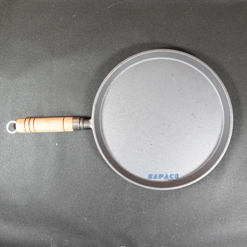 Chảo Gang Nướng Phẳng Cán Gỗ