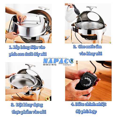 hướng dẫn sử dụng bảng điện của nồi hâm buffet