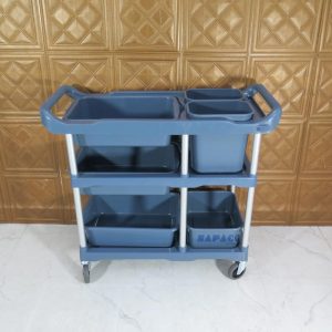 Xe Đẩy Thu Gom Bát Đĩa 3 Tầng