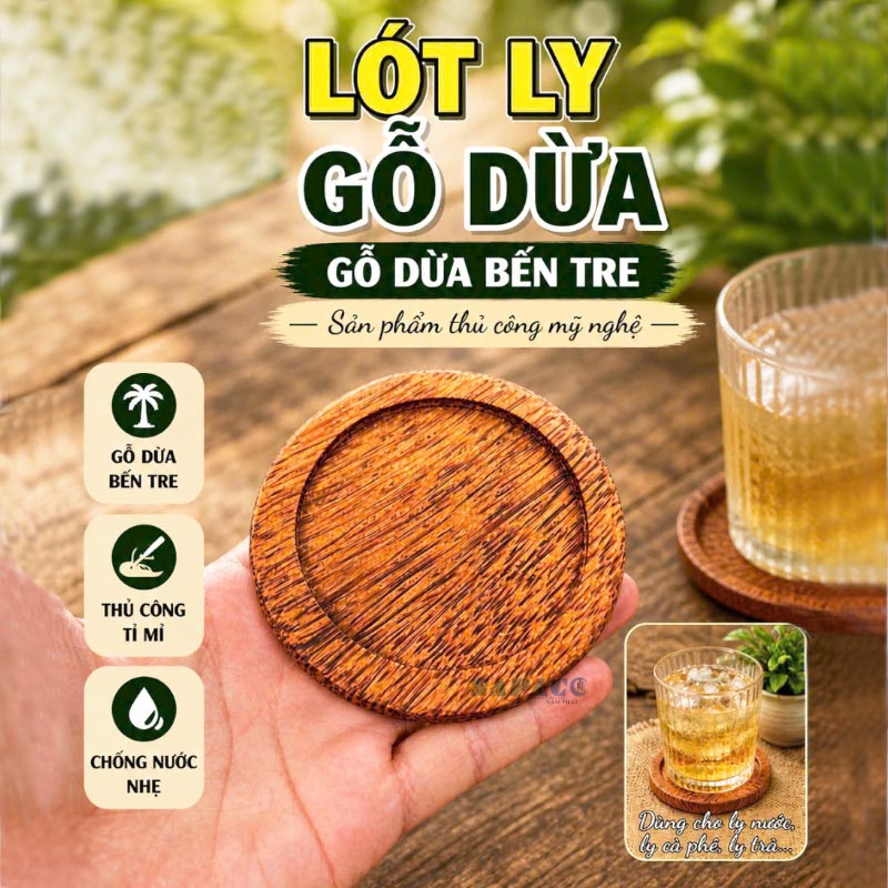 Lót ly gỗ tự nhiên