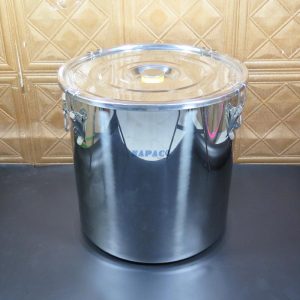 Thùng inox có nắp khóa gài